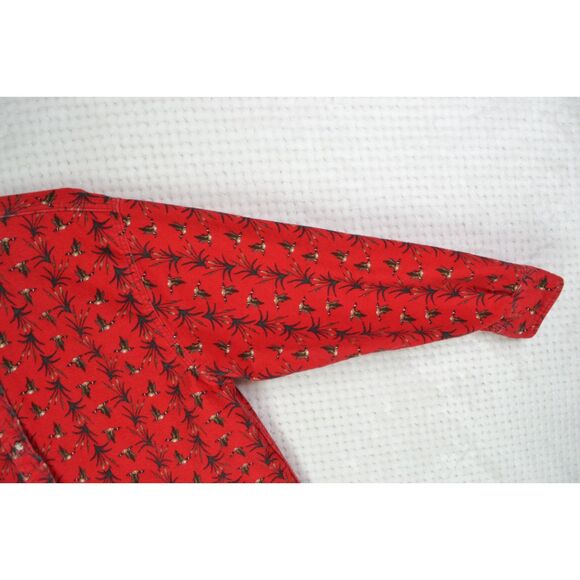 Cabela's Men's XL Vintage Red Flannel Flying Geese Heavyweight Button Up Shirt - Picture 8 of 11